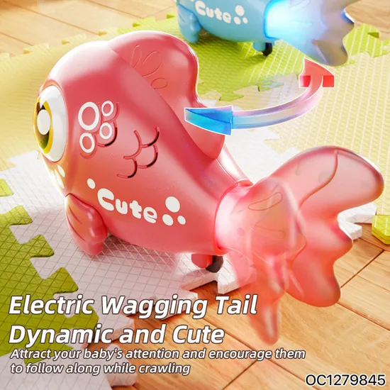 Wholesale Plastic Electric Popular Lighted up Baby Sensory Battery Operated Animal Toys Fish for Baby