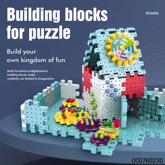 Wholesale Montessori Educational Handmade DIY 3D Plastic Building Block Toy for Kids