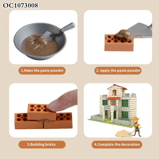 Wholesale Montessori Educational House DIY Plastic Handmade Creative Building Blocks Toy for Kids