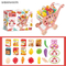 Interactive Plastic Toy Supermarket Trolley Kids Pretend and Play Preschool Toy Shopping Cart Toy with Simulation Plastic Fruit