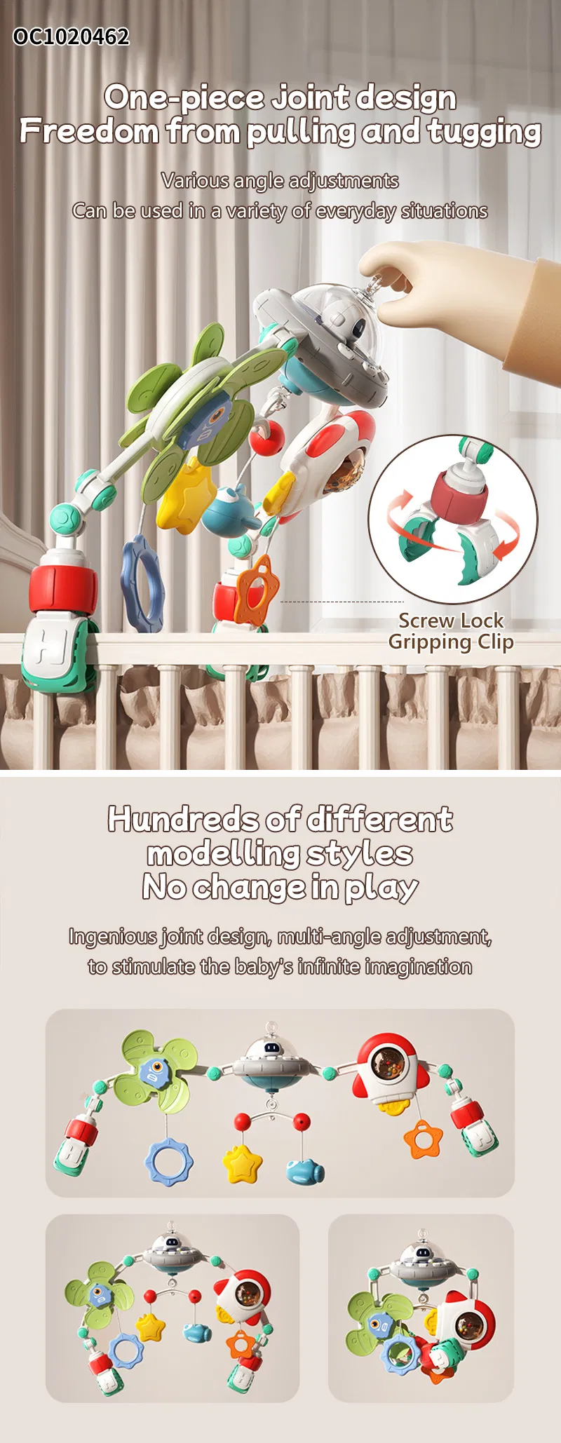 Wholesale Rattle Plastic Baby Teether Toys with Music for Sleeping