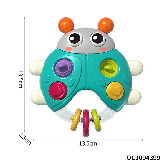 Push Pull Finger Training Handheld Electronic Games Silicon Toys Rattle Animals for Baby Hand Eye Coordination Toy with Light Sound
