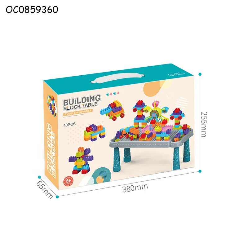 Wholesale Montessori Educational 40PCS Children's Plastic Building Blocks Sets Table Toy
