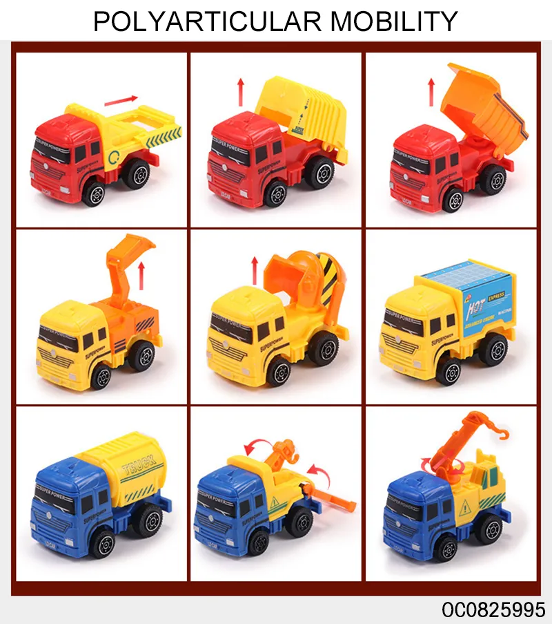 Wholesale Children's Educational Track Kids Car Toy Play Set Pull Back Engineering Truck Toys Set