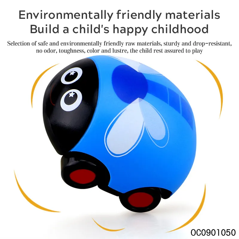 Wholesale 12PCS Plastic Insects Mini Double Pull Back Diecast Cute PC Model Toy Car for Baby Play