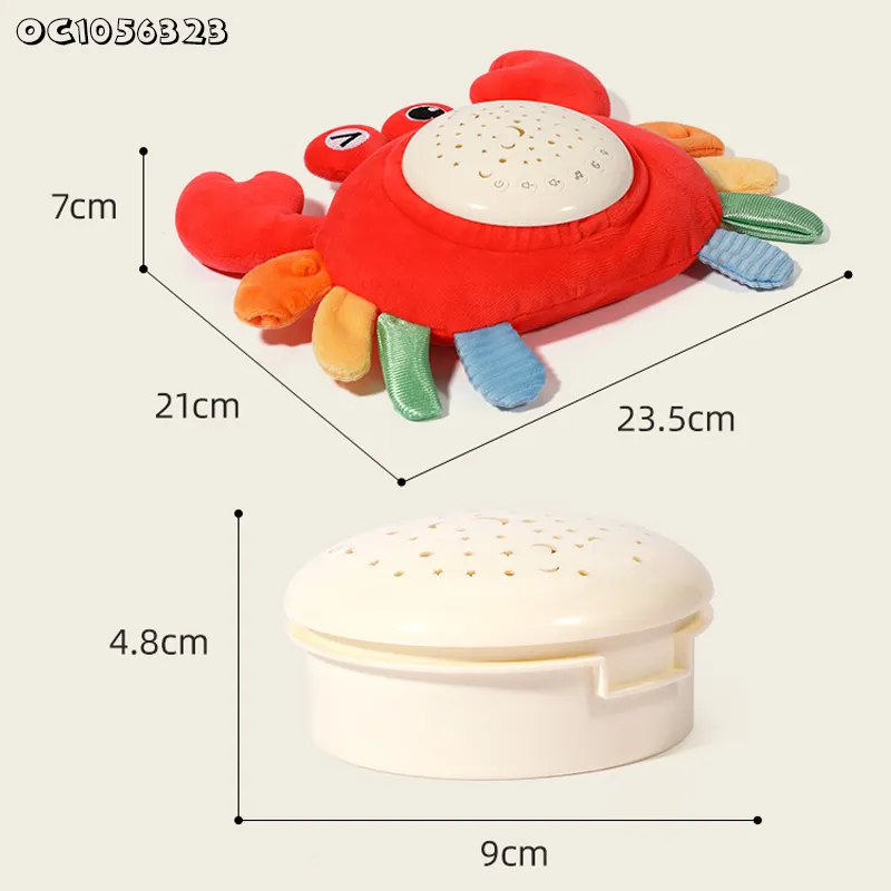 Wholesale Animal Educational Stuffed Crab Plush Baby Play Hanging Mobile Musical Toy for Baby