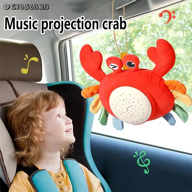 Wholesale Animal Educational Stuffed Crab Plush Baby Play Hanging Mobile Musical Toy for Baby