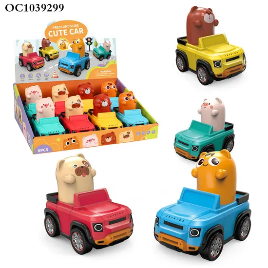 Wholesale Plastic Children Mini Novelty Toys Promotion Baby Press and Go Mini Funny Cartoon Animal Toys Car