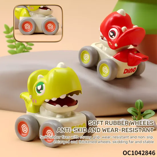 Wholesale Educational Soft Plastic Animals Car Dinosaur Truck Race Cars Press and Go Wheeled Gift Toys