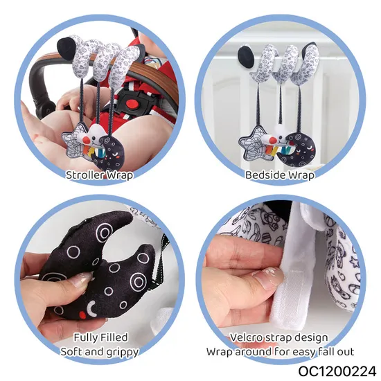Wholesale Plush Stuffed Rotating Baby Soft Spiral Plush Baby Sensory Toy