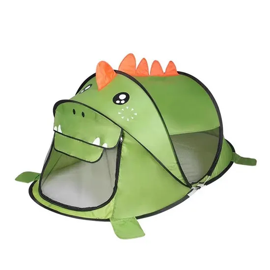 Wholesale Child Green Cartoon Dinosaur Design Kids Cute Pop up Play Foldable Children House Indoor Bedroom Toys Kids DIY Play Tent