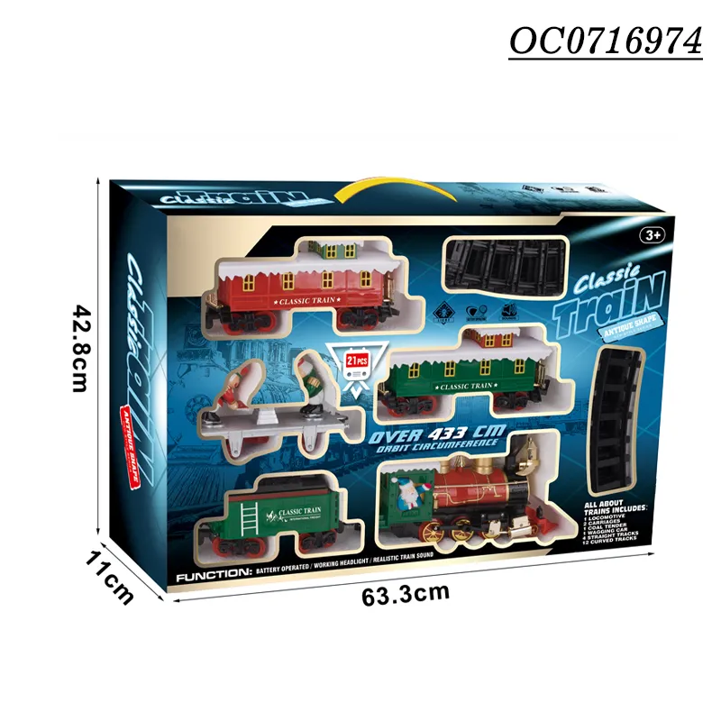 Christmas Decoration Lighted Musical Electric Train Toys with Track Set