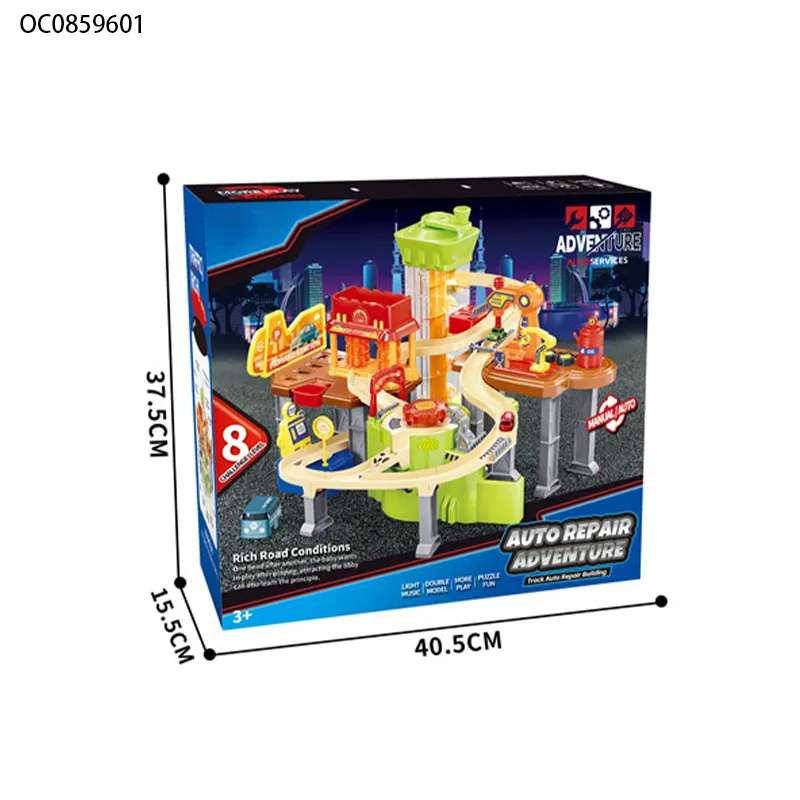 Assemble Electric Racing Car Adventure Slot Toy Track Gift Toys for Boys with Light