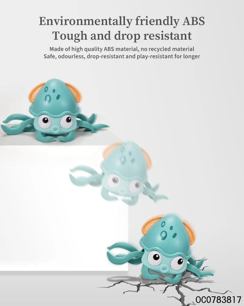 Wholesale Plastic Children Electric Musical Cute Sensing Crawling Crab Animal Baby Toys