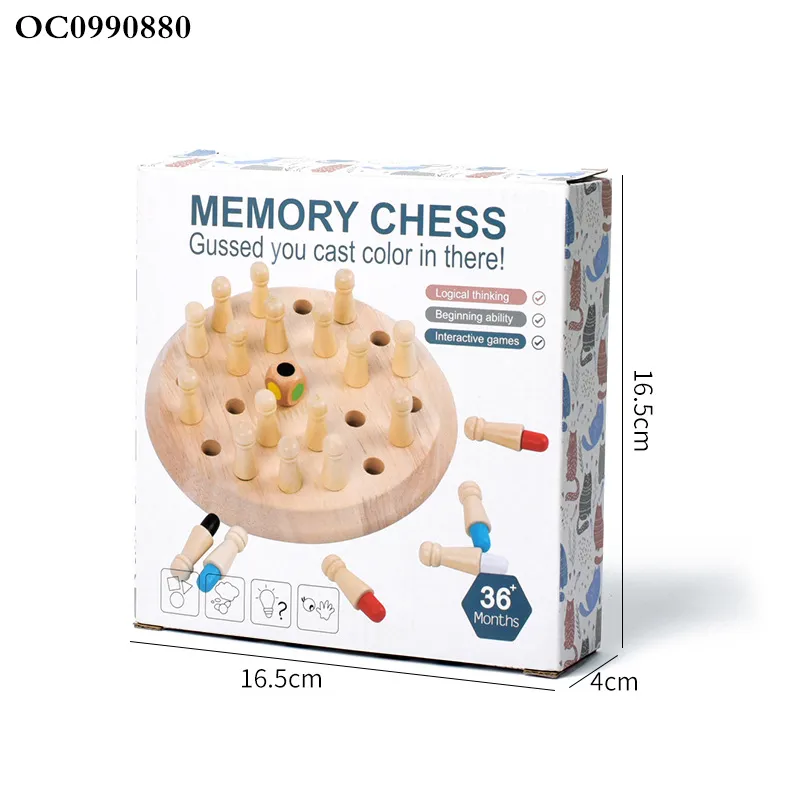 High Quality Interactive Children Educational Custom Montessori Color Wooden Chess Board Game Toy for Kids
