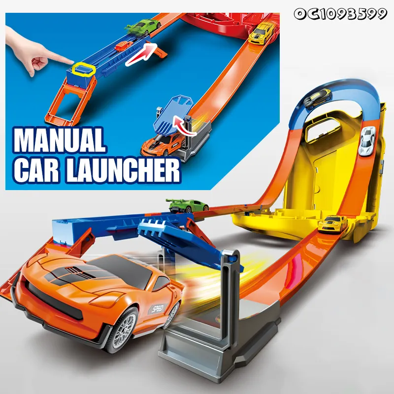 Children Boys Indoor Playing Game Flexible Slot Model Car Construction Racing Plastic Sliding Track Flexible Toy for Kids