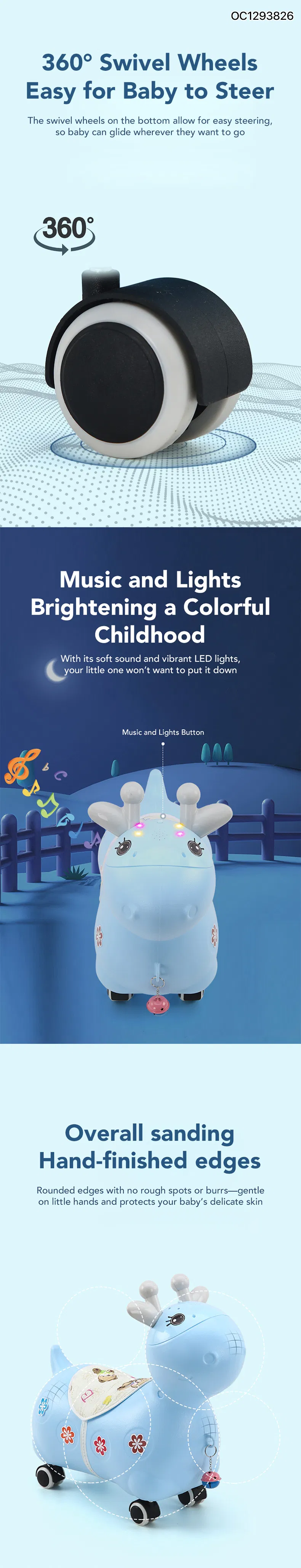 Wholesale China Children Cartoon Deer Plastic Kids Battery Operated Ride on Style Baby Electric Balance Car