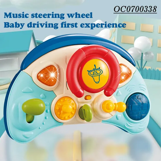 Children Educational Interesting Car Driving Baby Cartoon Steering Wheel Montessori Toy with Light Music