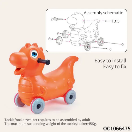 Wholesale Baby Balance 2in1 Big Cartoon Animals Dinosaur Baby Horse Kid Ride on Car Toy