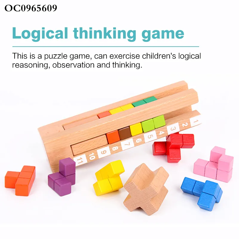 Wooden Building Blocks Stacked Toy Tower Games Wooden Tower Blocks for Child Brain Development