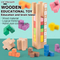 Wooden Building Blocks Stacked Toy Tower Games Wooden Tower Blocks for Child Brain Development