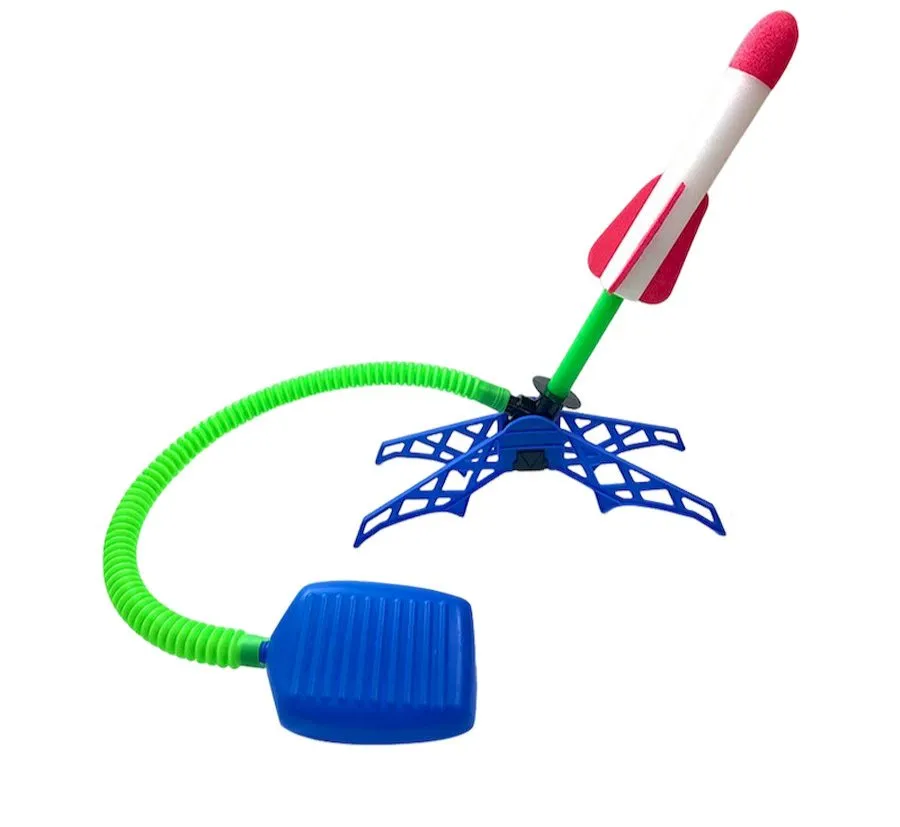 Foot Pump Flashing Foam Toy Rocket Launcher for Outdoor Games