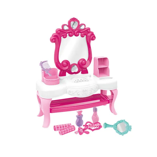 Wholesale Girls Cheap Toy Pretend Beauty Salon Make up Play Set Mirror Dressing Table Fashion Toys for Kids Beauty Products