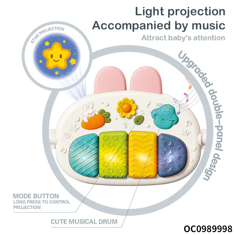 Good Quality 2 in 1 Baby Push Walker Pedal Baby Gym Piano Toys Musical Padded Baby Activity Gym Mat Playmat with Hanging Animals