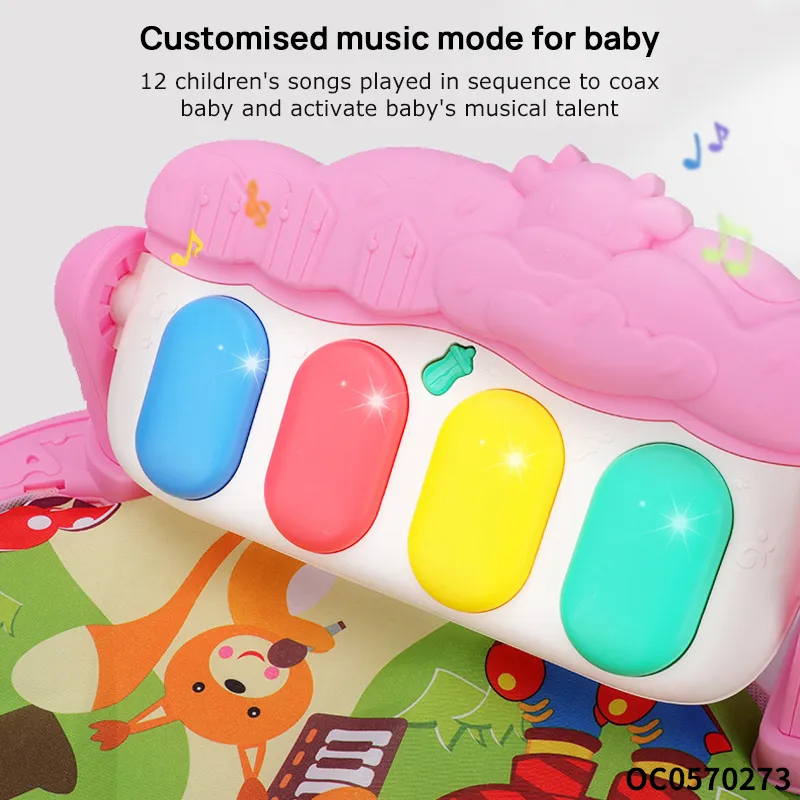 Baby Toy Keyboard Rattle Safe Foldable Training Sensory Crawling Baby Activity Music Play Mat