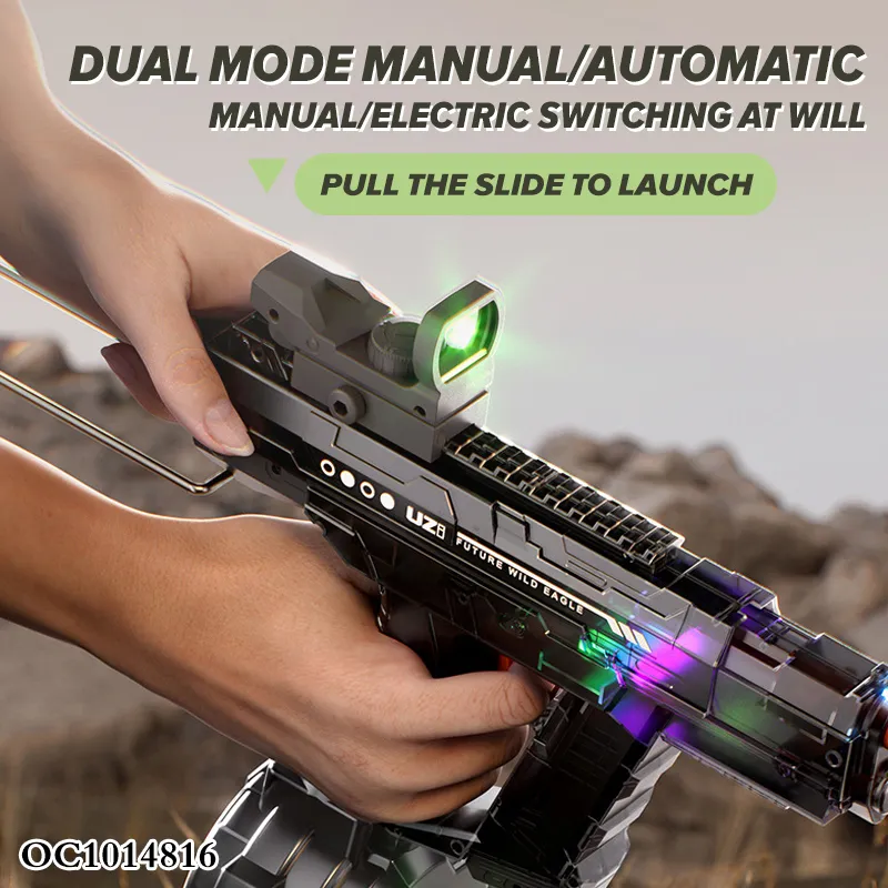 Shooting Water Hot Selling Summer Kid New Arrival Plastic Automatic Electric Water Gun Toy with LED Summer