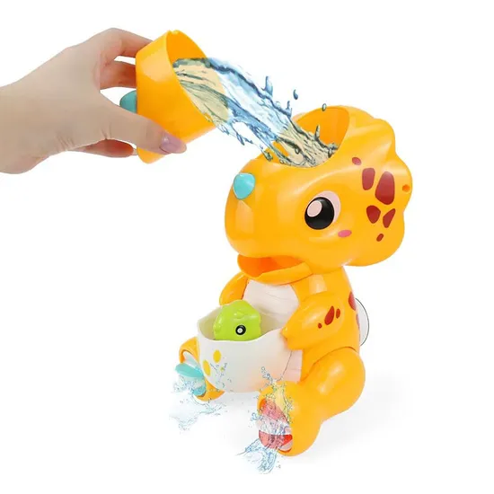 Kids Indoor Water Play Dinosaur Squirt Bath Toys Baby Shower Games for 12 Month Old with Double Suction Cups Hanging Wall