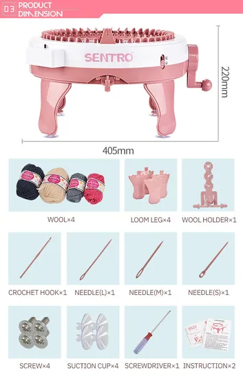Handmade DIY 48 Needles Plastic Knitting Machine Toys for Kids 8 Years