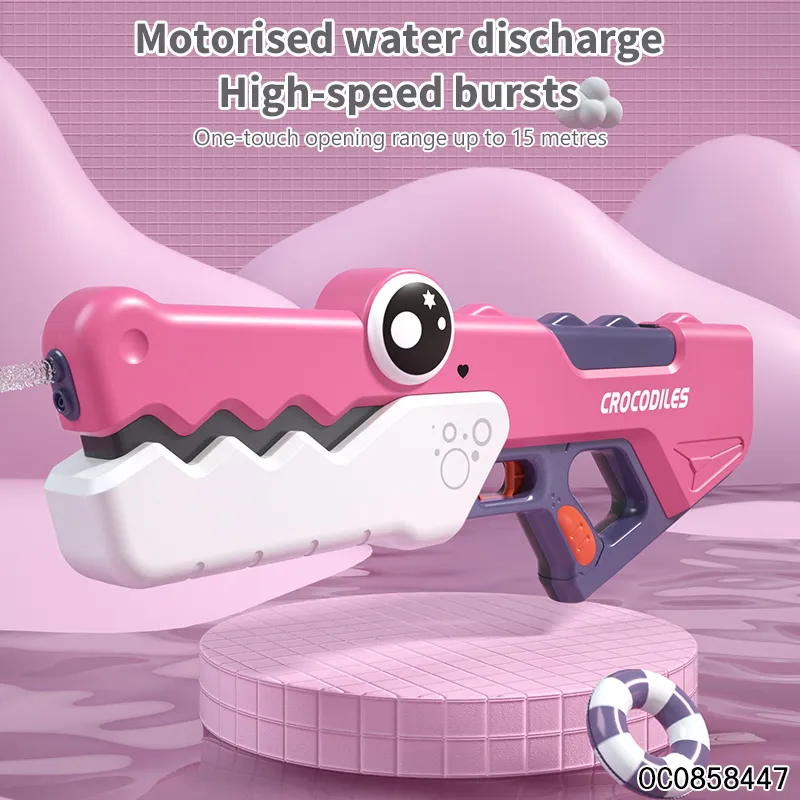 Outdoor Toy Crocodile Backyard Garden Play Plastic High Pressure Large Capacity Electric Automatic Toy Water Gun
