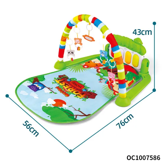 Newborn Musical Piano Pedal Baby Activity Sensory Play Mat Creative Flooring Crawling Mat with Hanging Rattle Toys