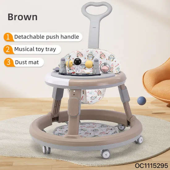 Height Adjustable Round Latest Design Small Size Safety Lovely Baby Chairs Baby Walker with Wheels for Infant Learning Walk