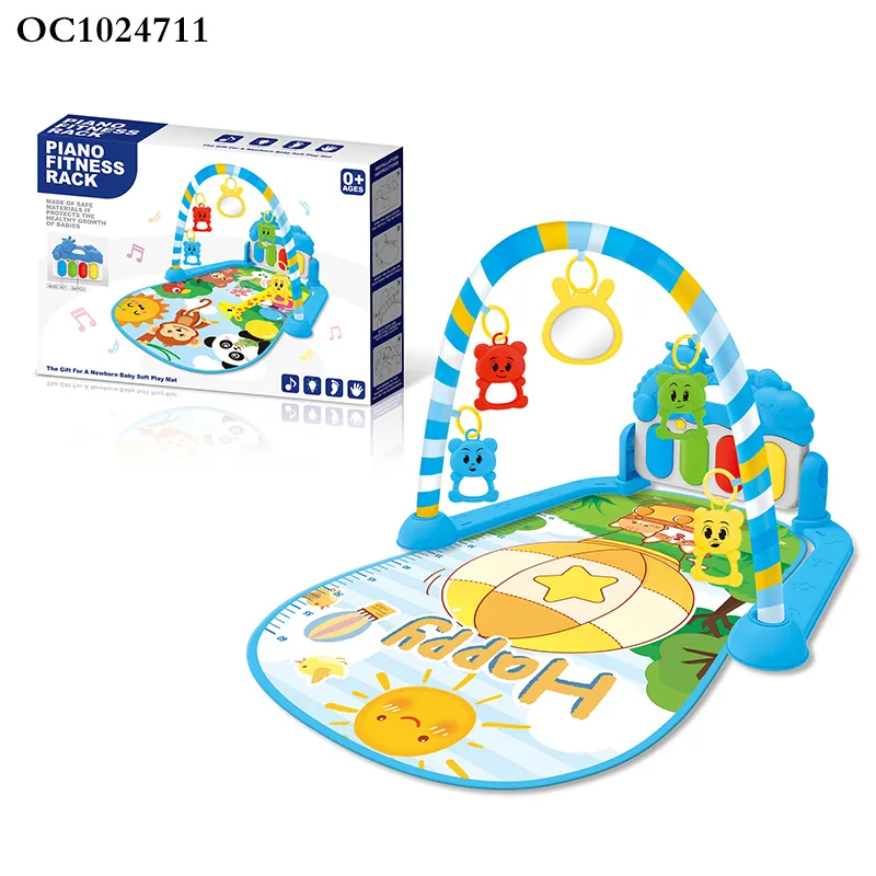 Hot Selling Newborn Pedal Musical Piano Creative Training Play Gym Soft Safe Mat Activity with Hanging Toys