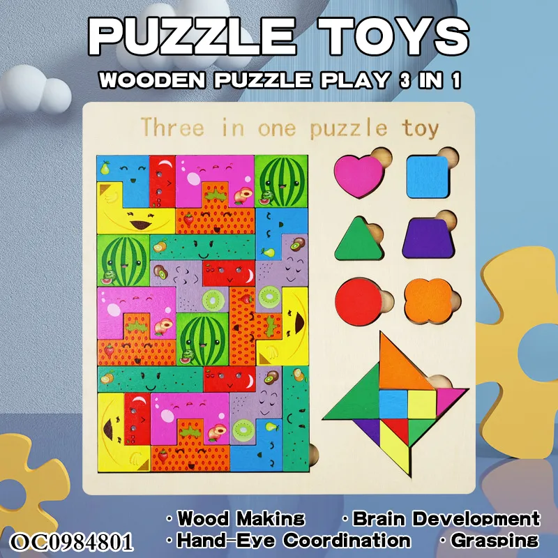 Shape Match Puzzle Custom Wood Busy Board Montessori Toys Educational Game for Children Wooden