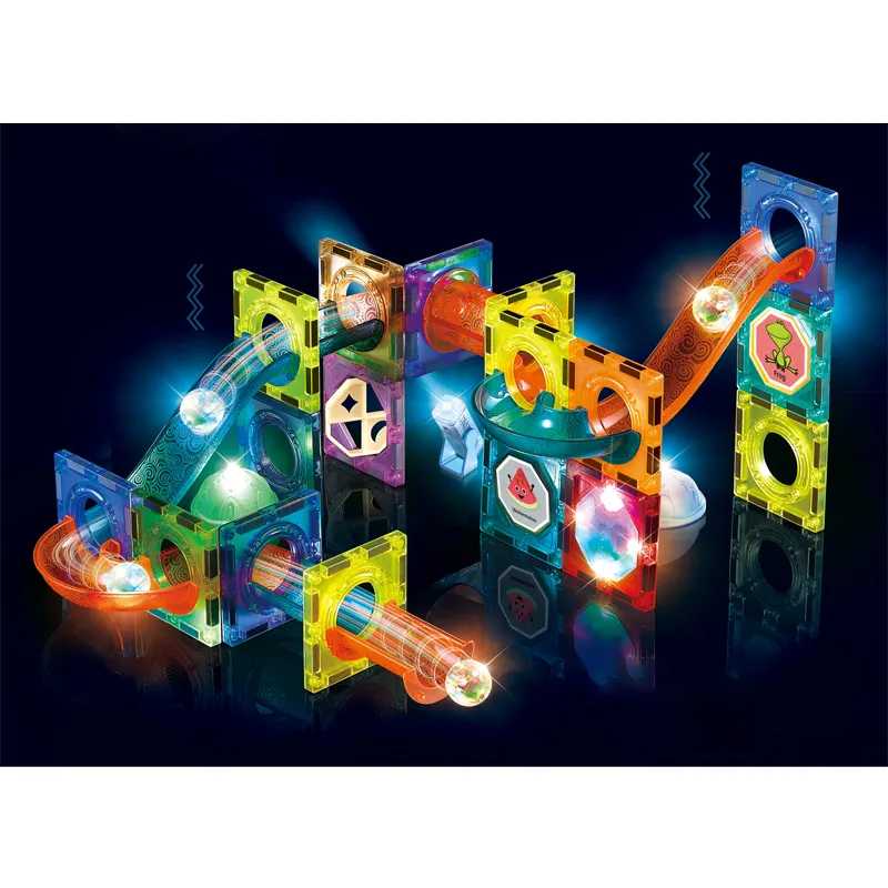 49 Pieces Building Bricks Magnetic Tiles Blocks Toys with Light