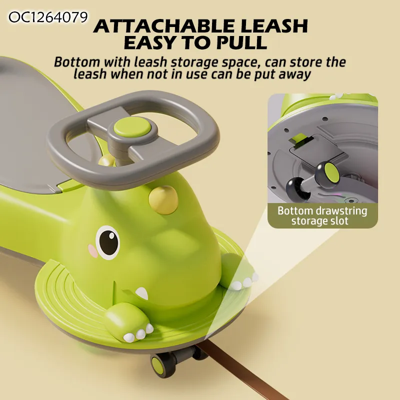 Good Quality Dinosaur Design 360 Degree Rotating Plastic Electric Baby Swing Car Ride on with Music and Flashing Light Wheels