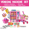 Home Market Game Smallscanner Toy Vending Machine Pretend Play Grocery Store Shopping Carts for Kids with Plastic Deccert