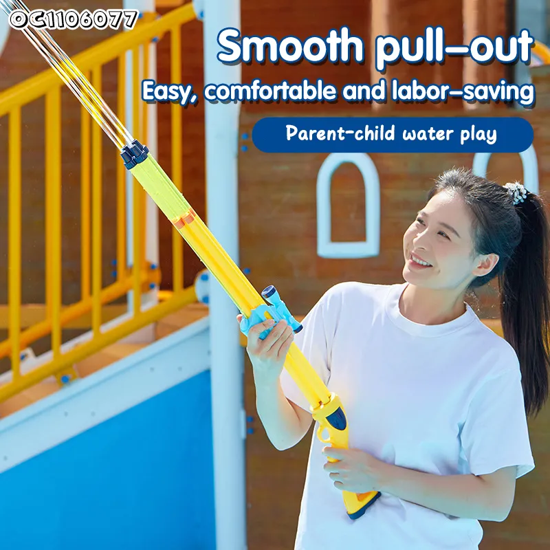 Wholesale Big Hand Plastic Hand Pump Fun Newtoys Long Range High Pressure Water Gun with 4 Tubes