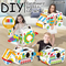 DIY Kid Crafts Art Color Your Own Doodle 3D Puzzle Cardboard Toys Paper Excavator