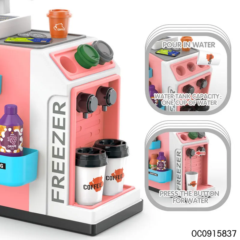 New Pretend Play Shopping Set Toys Mini Super Market Electronic Cash Register Station Game Plastic Food Supermarket Toy for Kids