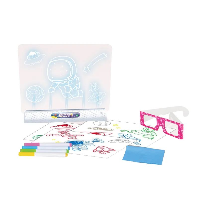 Painting LED Transparent Glowing Drawing Board Accessories Educational Learning Toy for Kid Rechargeable Early Education Writing