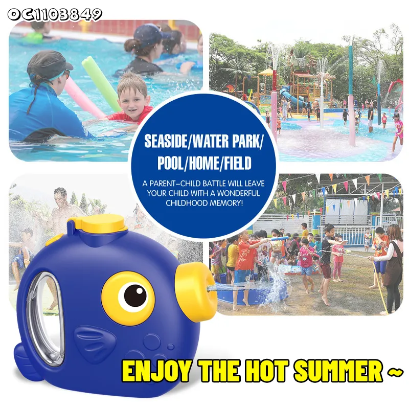 Kids Summer Handheld Water Shooting Outdoor Custom Logo Plastic Fish Shape Water Gun Toy for Garden Swimming Pool