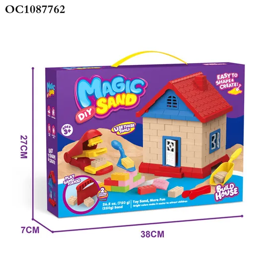 DIY Plastic Sand Castle Building Block Toys Building Materials for House Construction Game with Magic Sand