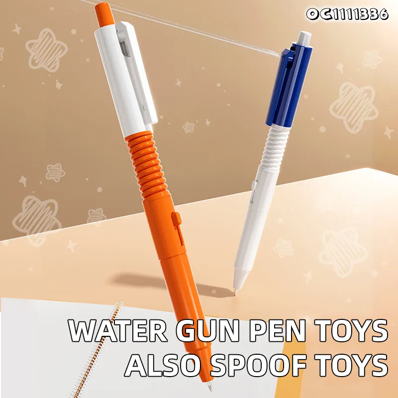 2in1 Personalized Pens Funny New Novelty Writing Pump Portable Spoof Toys Water Spray Pen Water Gun for Kids