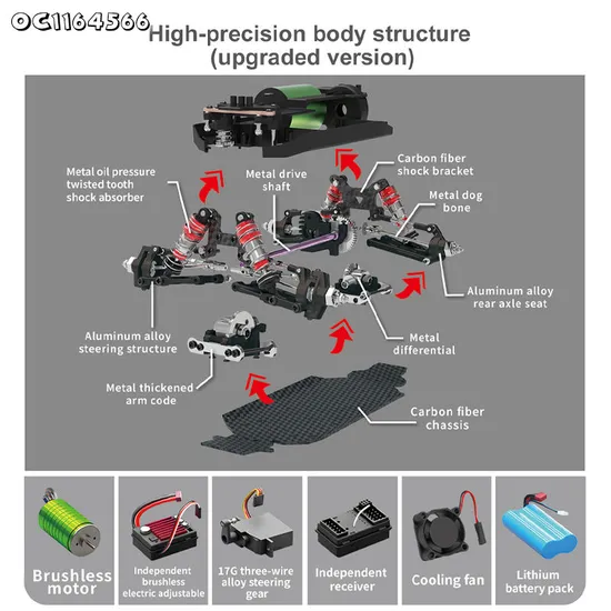 1: 14 Scale Remote Control Big RC Alloy Model Toy High Speed off Road 4WD Cars