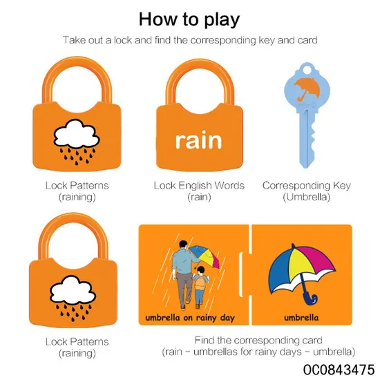 Key and Lock Education Felt Toy Early Childhood Education Toys Montessori Letter Matching Games