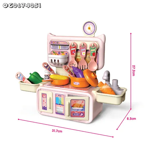 Custom Small Kitchen Appliances Sink Cooking Unboxing Simulation Food Vegetable Toys with Running Water for Kids Cheap